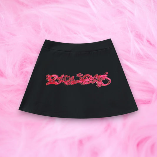 High-Waist Pocketed A-Line Skirt