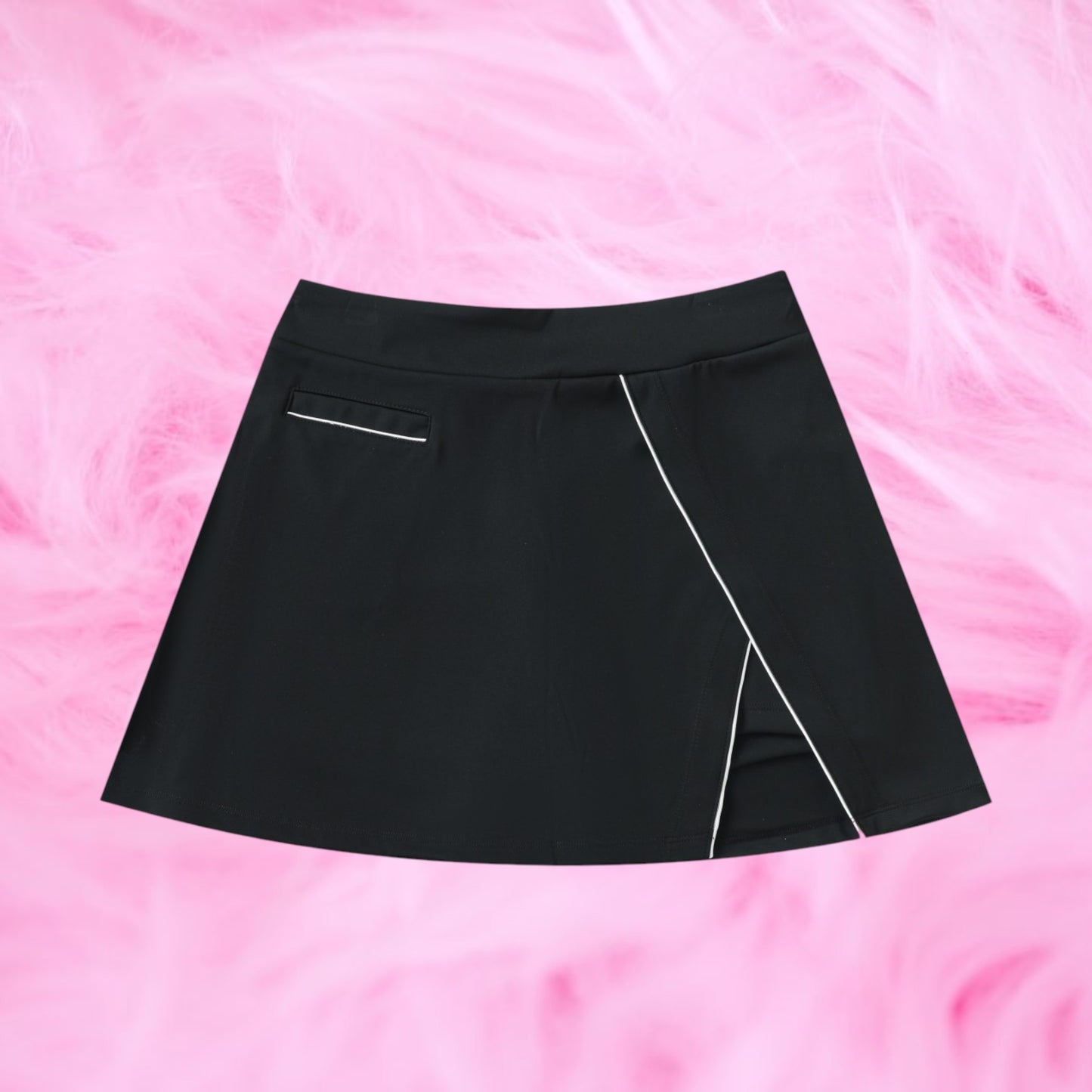 High-Waist Pocketed A-Line Skirt