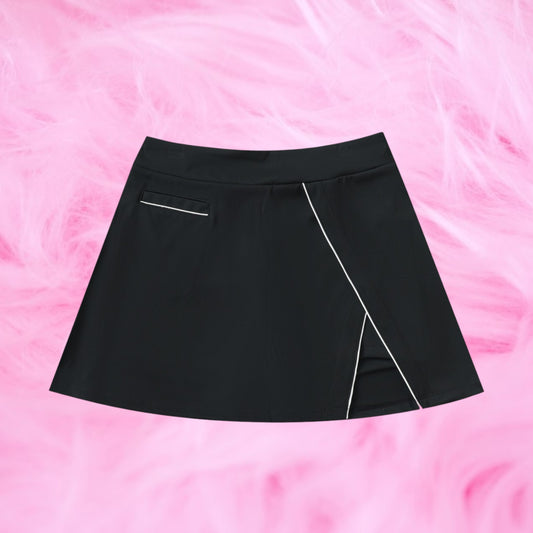 High-Waist Pocketed A-Line Skirt