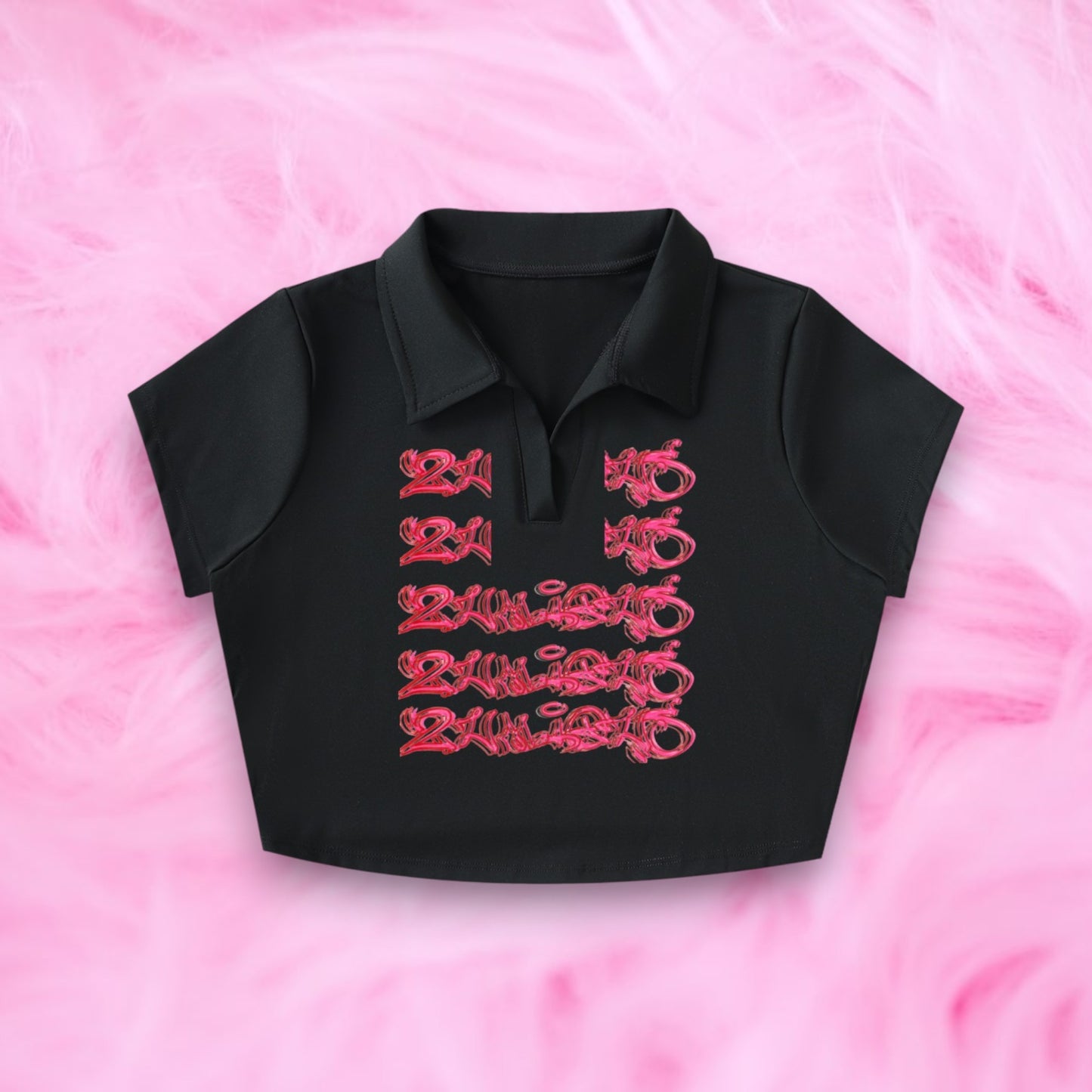 V-Neck Lapel Crop Top